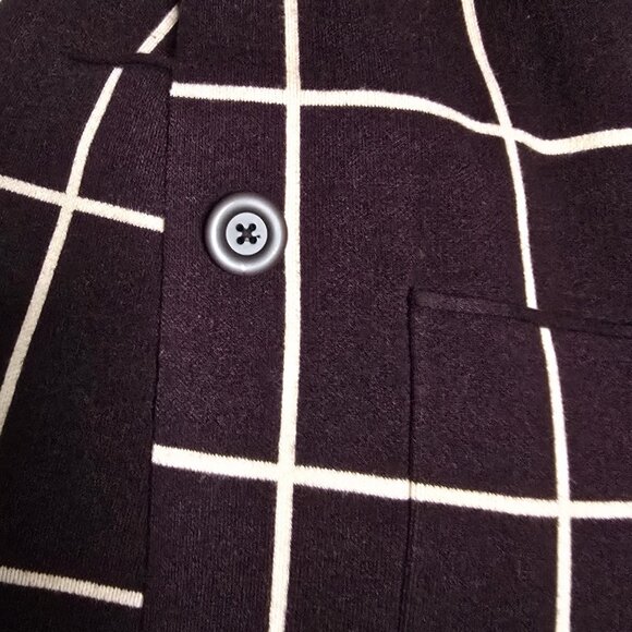 Nine West Windowpane Knit Sweater Blazer / Cardigan Coat - Picture 9 of 10